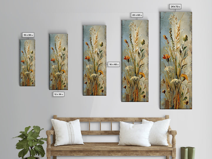 Farmhouse Kitchen Herbs Tied Canvas Print, French Country Art, Fine Art Print, Farmhouse Decor, Country, Digital Prints, FCA-1x3-25