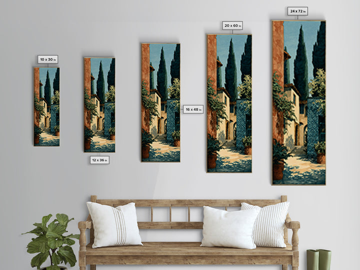 Country Lane Lined Canvas Print, French Country Art, Farmhouse Wall Art, Farmhouse Decor, Abstract Art, Country, Boho Decor, FCA-1x3-35
