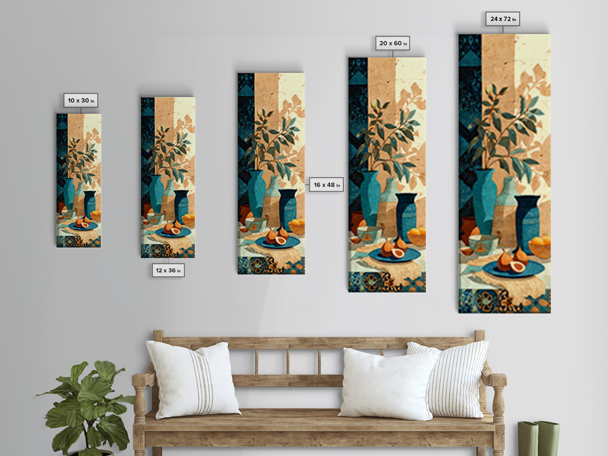 Figs on Ceramic Plate Framed Canvas Print, French Country Art, Digital Art Prints, Farmhouse Decor, Fine Art, Country, FCA-1x3-4