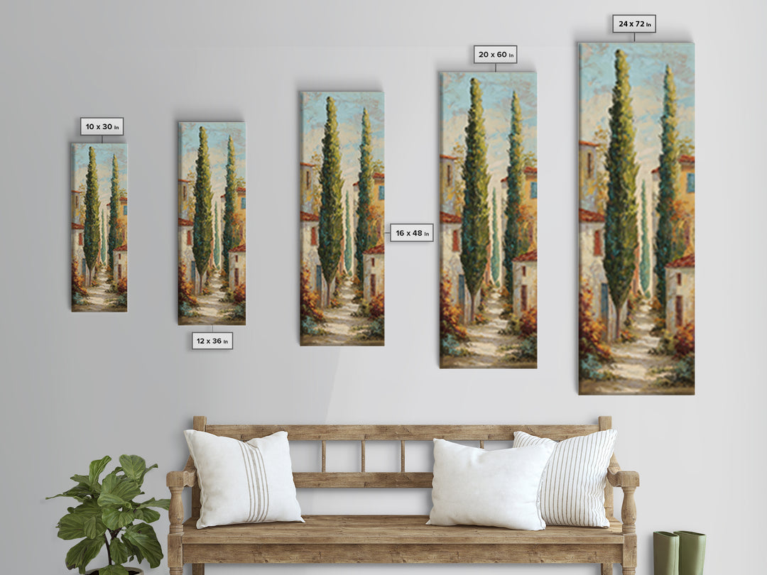 Country Lane Lined Canvas Print, French Country Art, Statement Artwork, Farmhouse Decor, Fine Art, Country, Digital Art, FCA-1x3-59