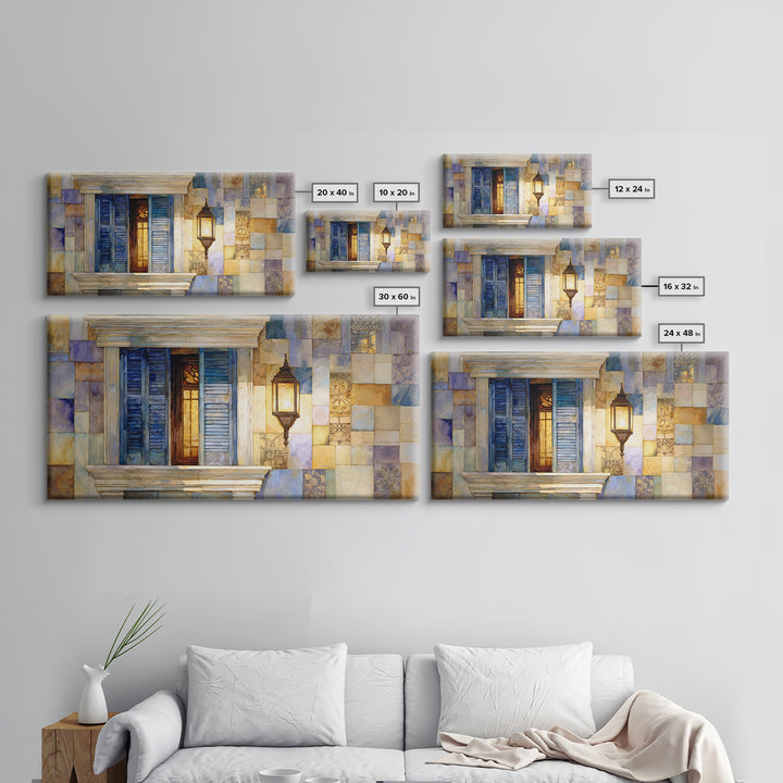 Weathered Window with Blue Shutters Canvas Print, French Country Art, Gallery Decor, Farmhouse Decor, Fine Art, Country, FCA-2x1-17