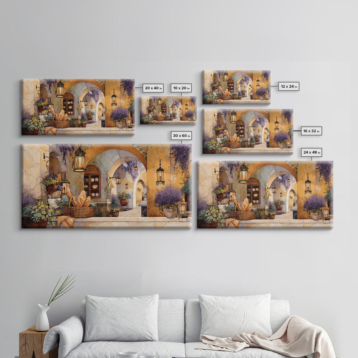 French Market Basket Framed Canvas Print, French Country Art, Above Bed Art, Farmhouse Decor, Fine Art, Country, FCA-2x1-27