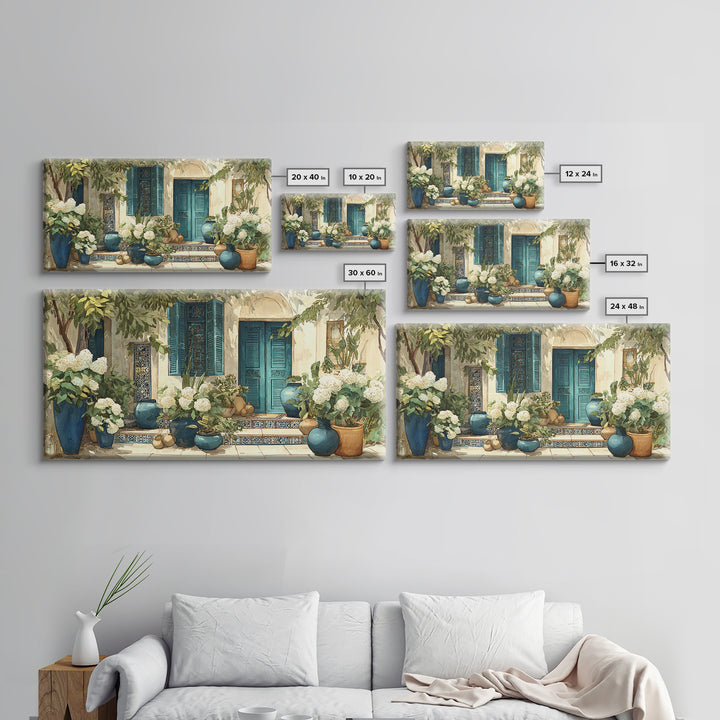 Soft Hydrangeas Beside Antique Shutters Canvas Print, French Country Art, Statement Artwork, Farmhouse Decor, Fine Art, Country, FCA-2x1-4
