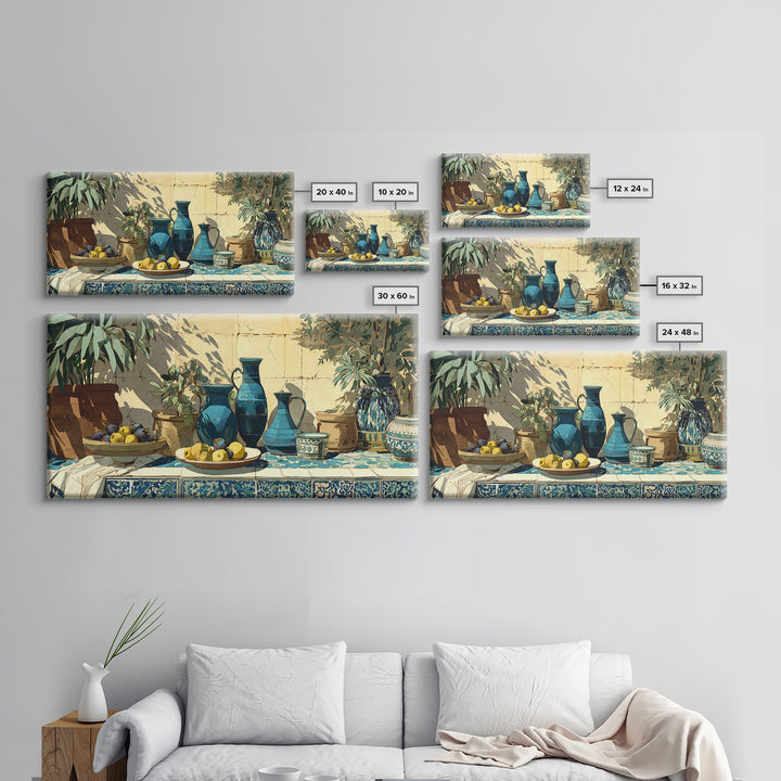Figs on Ceramic Plate Framed Canvas Print, French Country Art, Printable Wall Art, Farmhouse Decor, Fine Art, Country, FCA-2x1-60