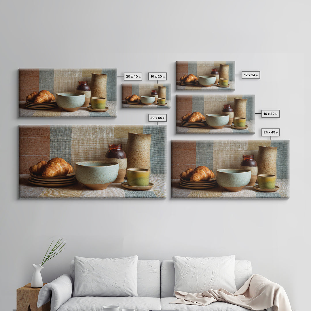 Caf Au Lait Bowl Canvas Print, French Country Art, Fine Art Print, Farmhouse Decor, Fine Art, Country, Digital Prints, FCA-2x1-78
