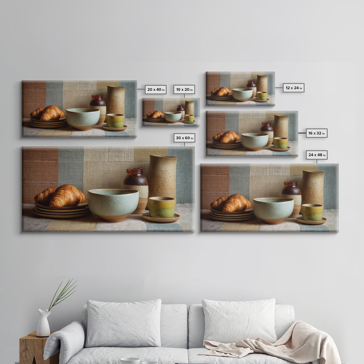 Caf Au Lait Bowl Canvas Print, French Country Art, Fine Art Print, Farmhouse Decor, Fine Art, Country, Digital Prints, FCA-2x1-78