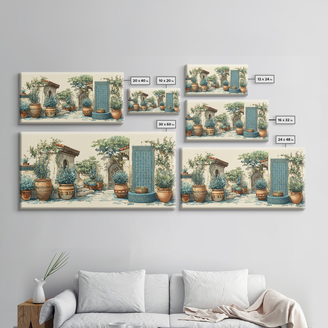 Terra Cotta Pots Framed Canvas Print, French Country Art, Floral Wall Art, Farmhouse Decor, Fine Art, Country, Gallery Decor, FCA-2x1-79