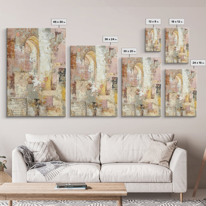 French Script Flourishes Without Readable Text Canvas Print, French Country Art, Landscape Wall Art, Farmhouse Decor, Country, FCA-2x3-2