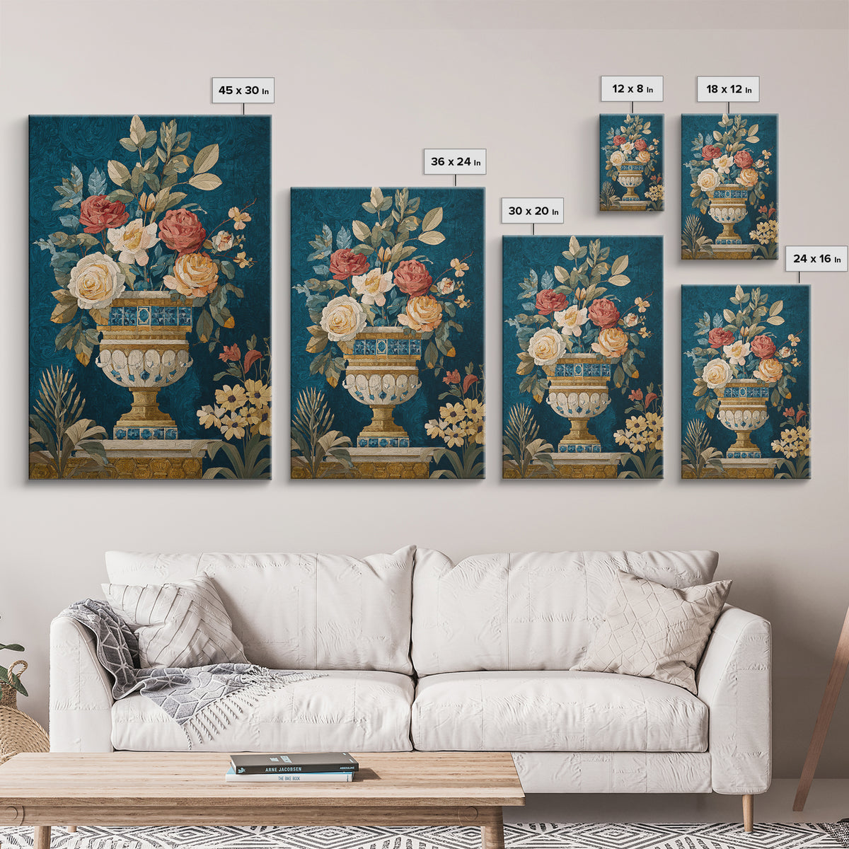 Ch Teau Garden Urn Framed Canvas Print, French Country Art, Digital Art Prints, Farmhouse Decor, Fine Art, Country, Home Decor, FCA-2x3-51