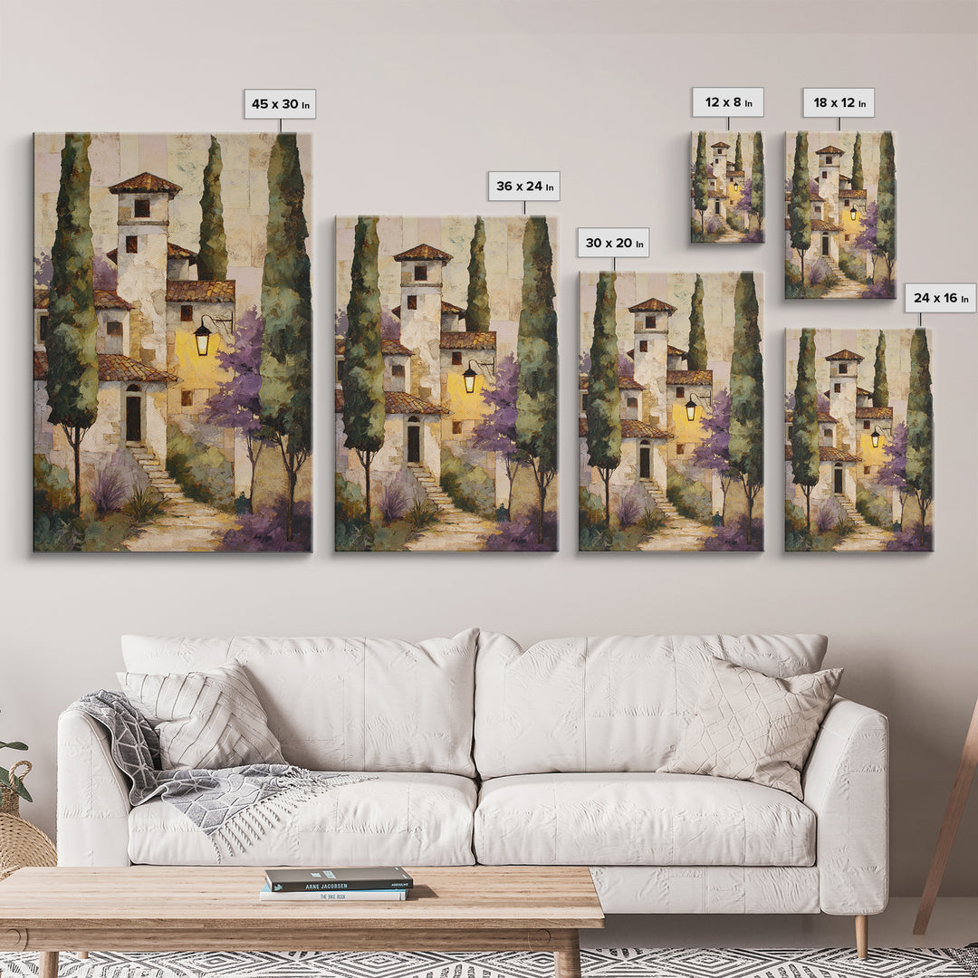 Country Lane Lined Framed Canvas Print, French Country Art, Floral Wall Art, Farmhouse Decor, Fine Art, Country, Gallery Decor, FCA-2x3-55