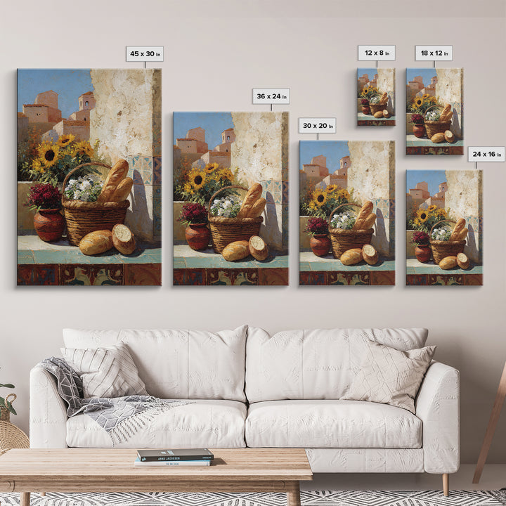 French Market Basket Framed Canvas Print, French Country Art, Downloadable Art, Farmhouse Decor, Country, Luxury Decor, FCA-2x3-63