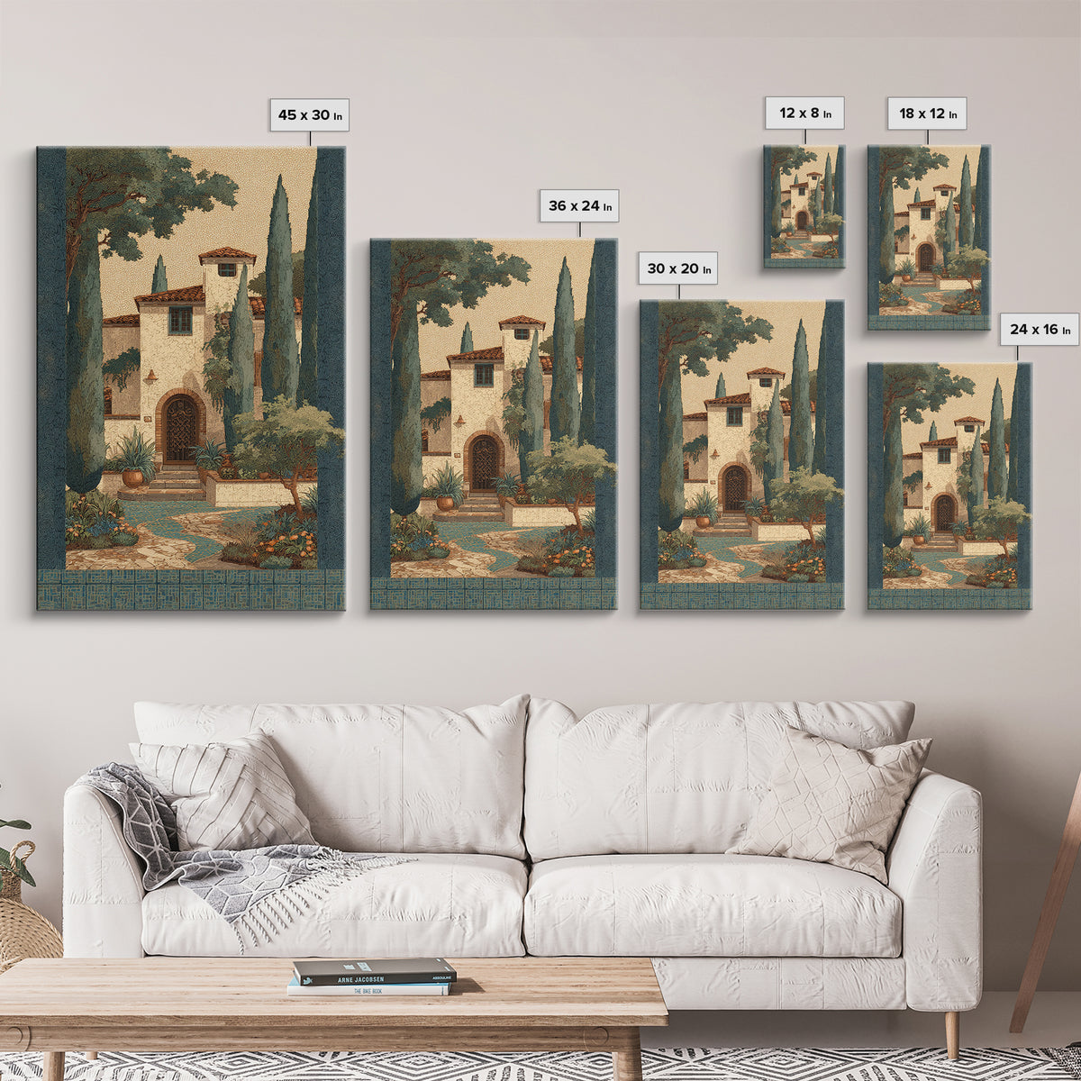 Country Lane Lined Canvas Print, French Country Art, Farmhouse Wall Art, Farmhouse Decor, Abstract Art, Country, Boho Decor, FCA-2x3-79