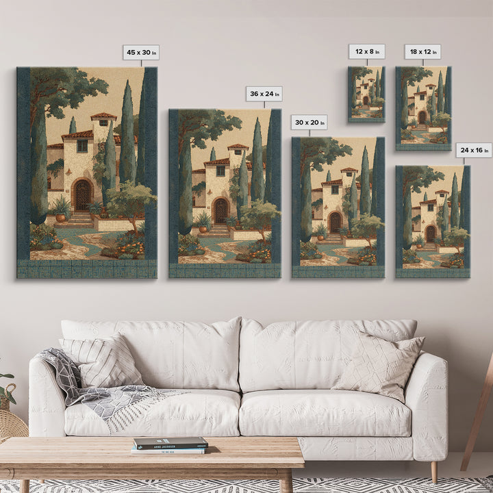 Country Lane Lined Canvas Print, French Country Art, Farmhouse Wall Art, Farmhouse Decor, Abstract Art, Country, Boho Decor, FCA-2x3-79