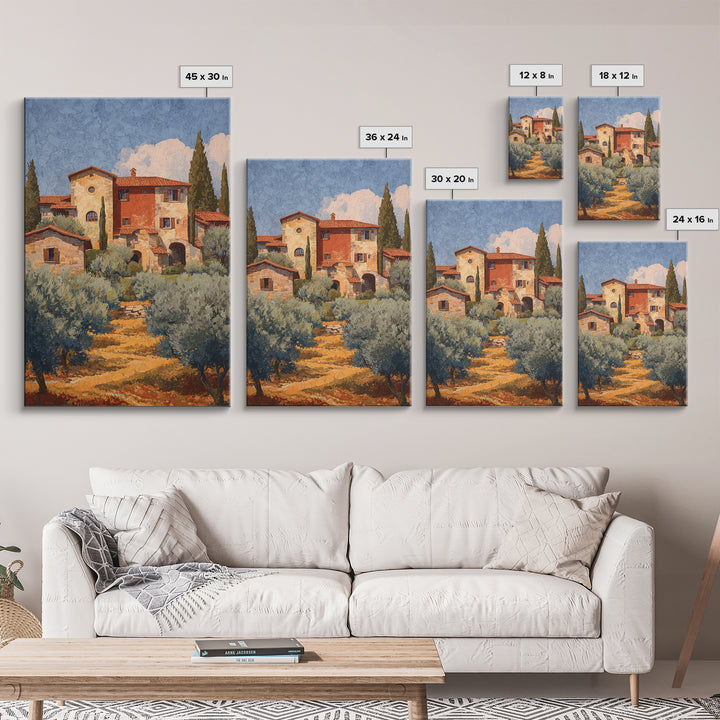 Sunlit Provence Olive Grove Framed Canvas Print, French Country Art, Contemporary Art, Farmhouse Decor, Fine Art, Country, FCA-2x3-85