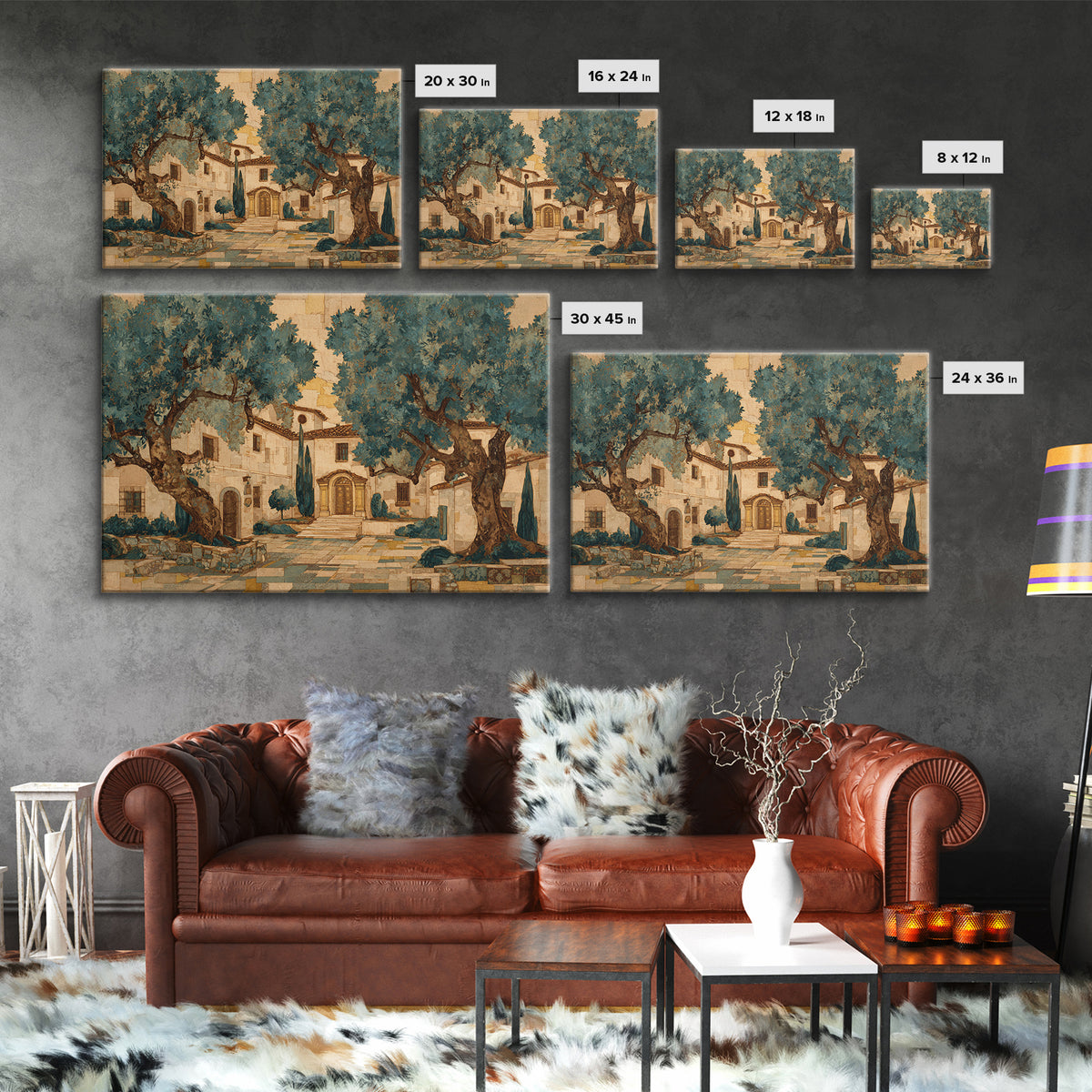 Sunlit Provence Olive Grove Canvas Print, French Country Art, Original Painting, Farmhouse Decor, Country, Coastal Wall Art, FCA-3x2-33