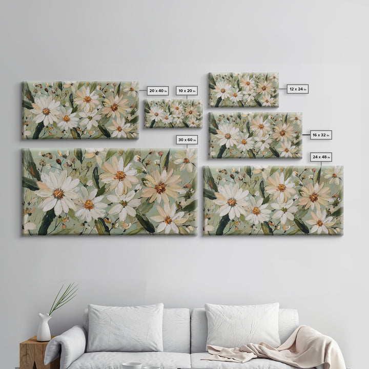 Wildflower Meadow in Loose Impressionist Paint Canvas Print, Floral Art, Mid Century Modern, Living Room Decor, Bloom, FLO-2x1-23