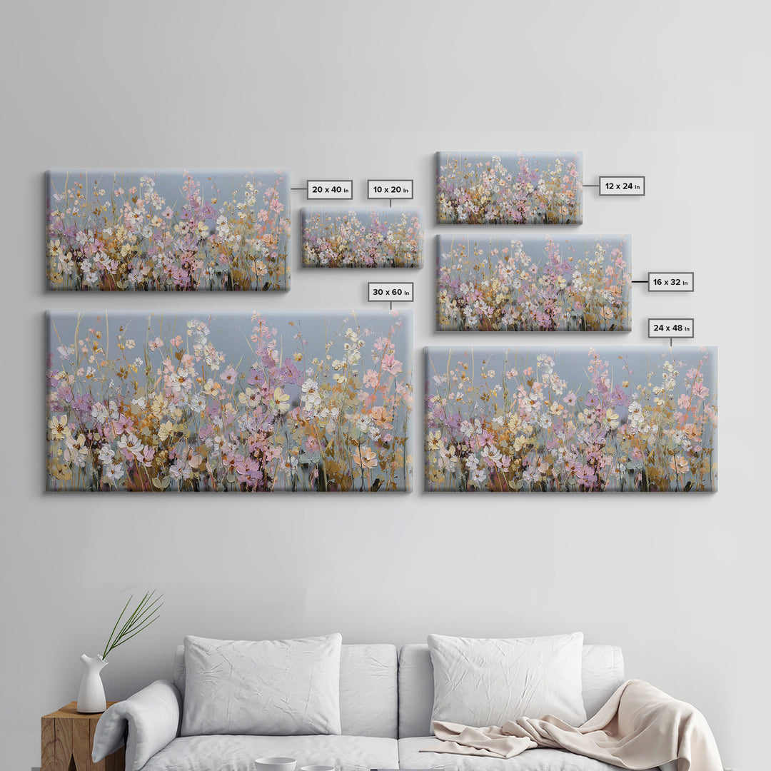 Wildflower Meadow in Loose Impressionist Paint Canvas Print, Floral Art, Modern Southern Floral Art, Living Room Decor, Bloom, FLO-2x1-71
