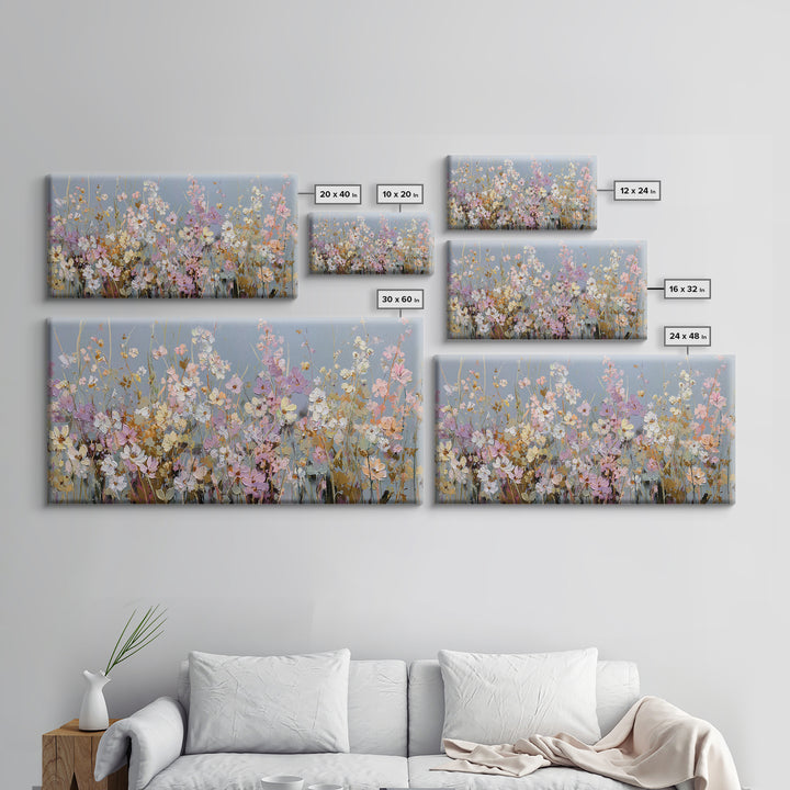 Wildflower Meadow in Loose Impressionist Paint Canvas Print, Floral Art, Modern Southern Floral Art, Living Room Decor, Bloom, FLO-2x1-71
