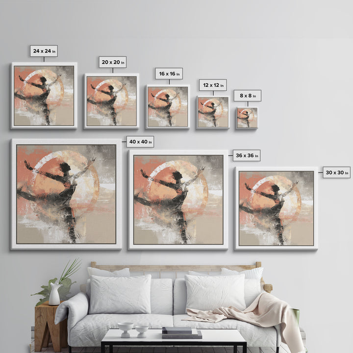 Abstract Human Figure Canvas Print, Fitness Studio Art, Gym Wall Decor, Gym Decor, Fine Art, Motion, Yoga Room Decor, FSA-1x1-26