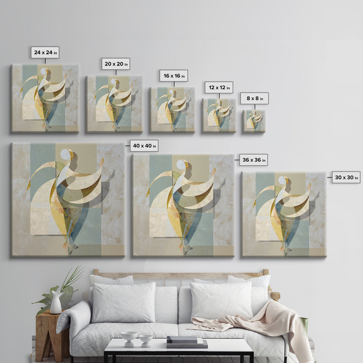 Pilates Figure in Elegant Contour Line Framed Canvas Print, Fitness Studio Art, Gym Poster, Gym Decor, Fine Art, Motion, FSA-1x1-68