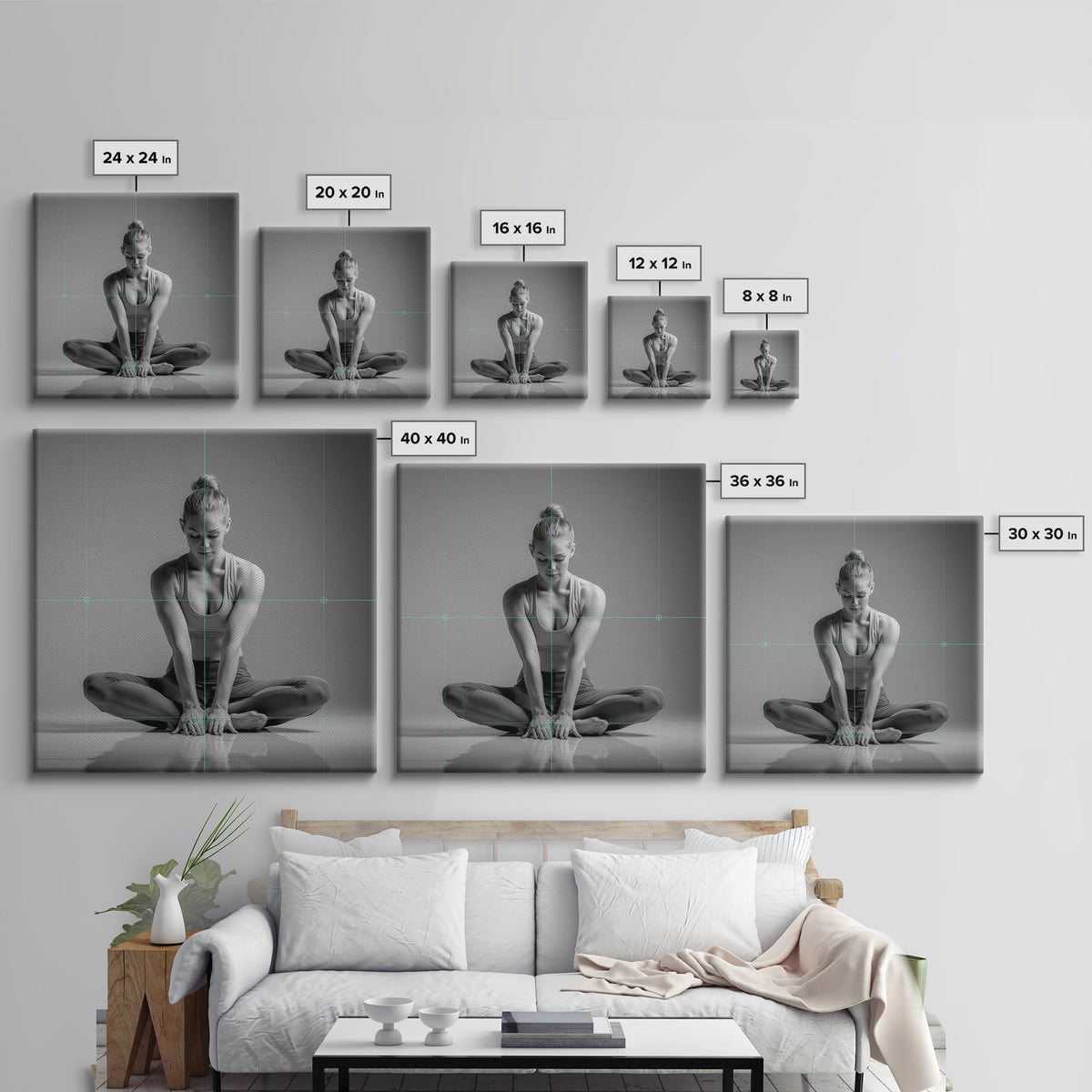 Sprinter Start Position Canvas Print, Fitness Studio Art, Pelvic Floor Art, Gym Decor, Motion, Boho Decor, Luxury Decor, FSA-1x1-86