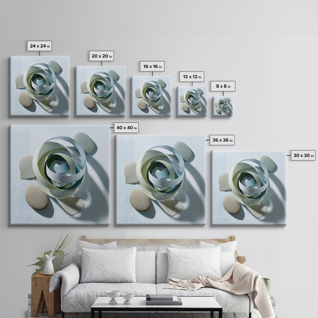 Gymnast Ribbon Forming a Spiral Composition Canvas Print, Fitness Studio Art, Home Gym Wall Art, Gym Decor, Fine Art, Motion, FSA-1x1-95