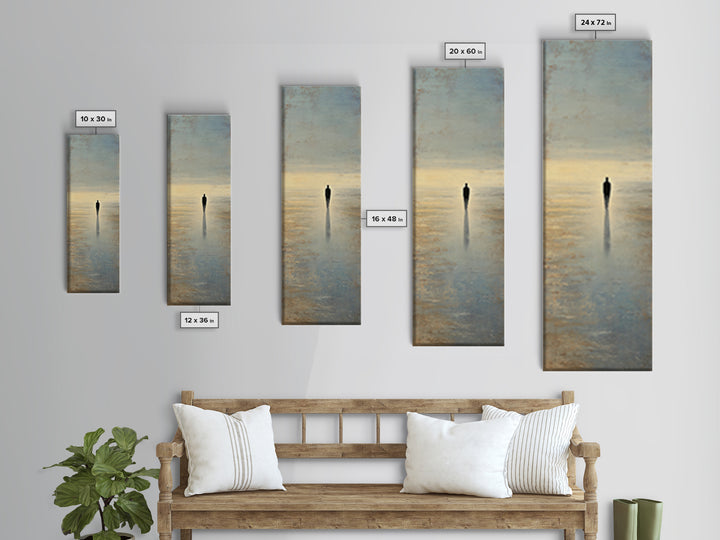 Runner Silhouette Breaking Through Morning Mist Canvas Print, Fitness Studio Art, Anatomy Poster, Gym Decor, Fine Art, Motion, FSA-1x3-13