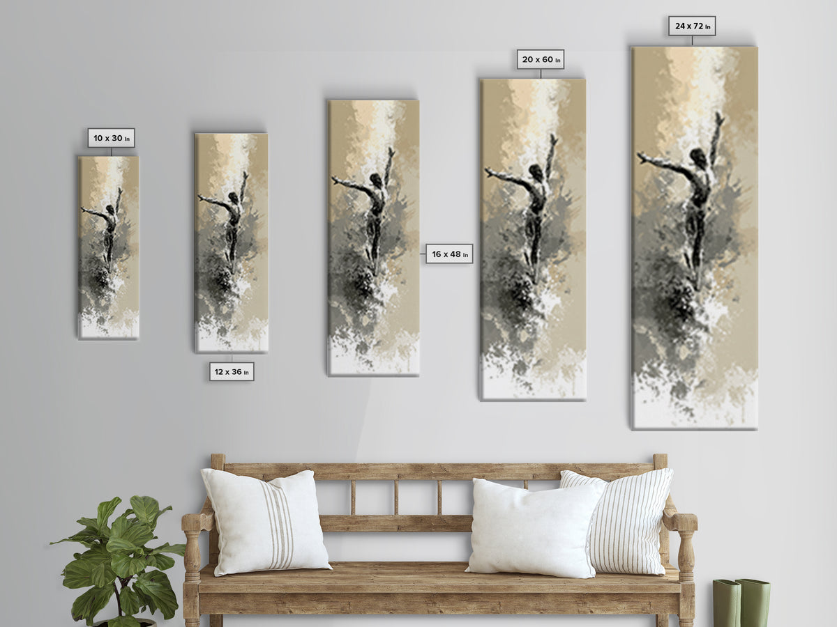 Sprinter Start Position Canvas Print, Fitness Studio Art, Yoga Wall Art, Gym Decor, Fine Art, Motion, Dance Studio Decor, FSA-1x3-26