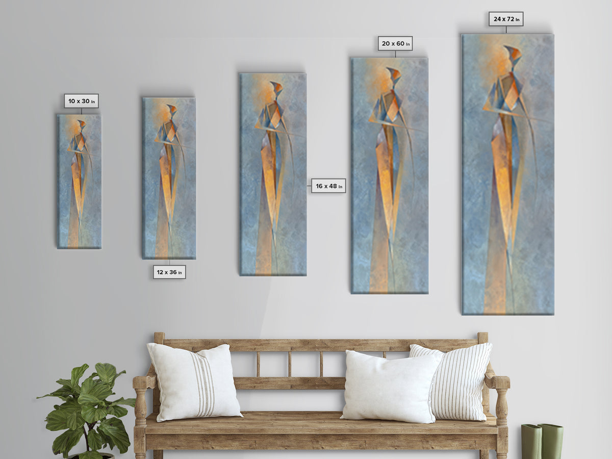 Abstract Human Figure Canvas Print, Fitness Studio Art, Gym Wall Decor, Gym Decor, Fine Art, Motion, Yoga Room Decor, FSA-1x3-38