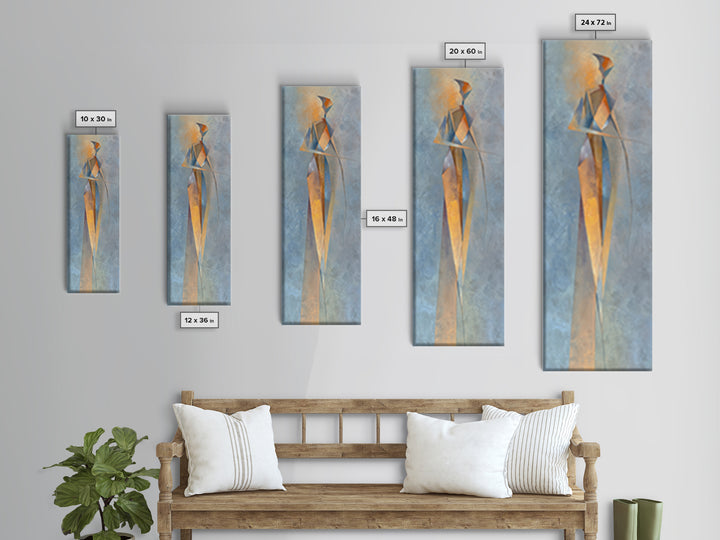 Abstract Human Figure Canvas Print, Fitness Studio Art, Gym Wall Decor, Gym Decor, Fine Art, Motion, Yoga Room Decor, FSA-1x3-38