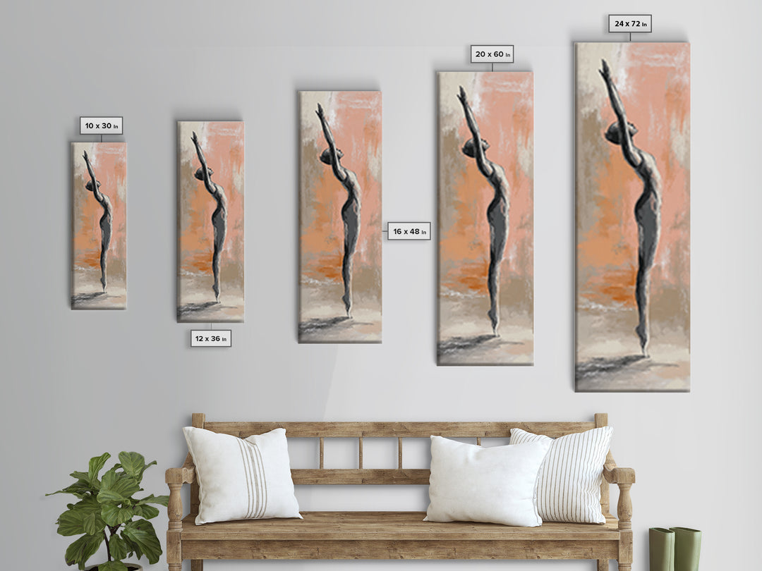 Yoga Warrior Pose Canvas Print, Fitness Studio Art, Minimalist Decor, Gym Decor, Fine Art, Motion, Modern Wall Decor, FSA-1x3-67