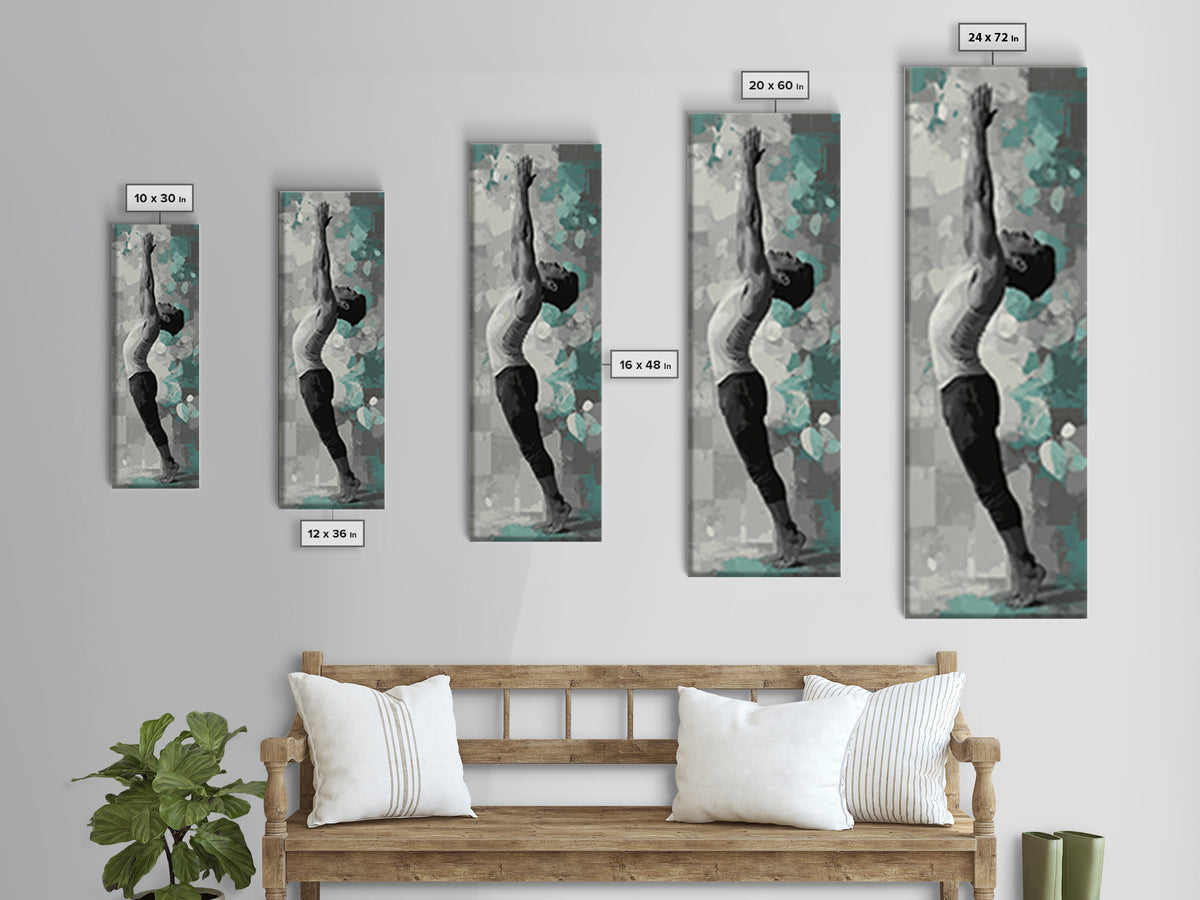 Sprinter Start Position Framed Canvas Print, Fitness Studio Art, Dancing Wall Art, Gym Decor, Fine Art, Motion, Gallery Decor, FSA-1x3-74