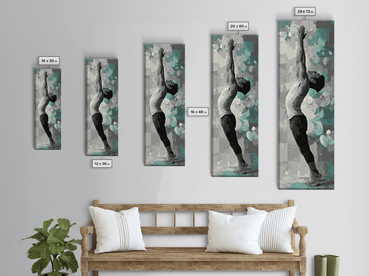 Sprinter Start Position Framed Canvas Print, Fitness Studio Art, Dancing Wall Art, Gym Decor, Fine Art, Motion, Gallery Decor, FSA-1x3-74