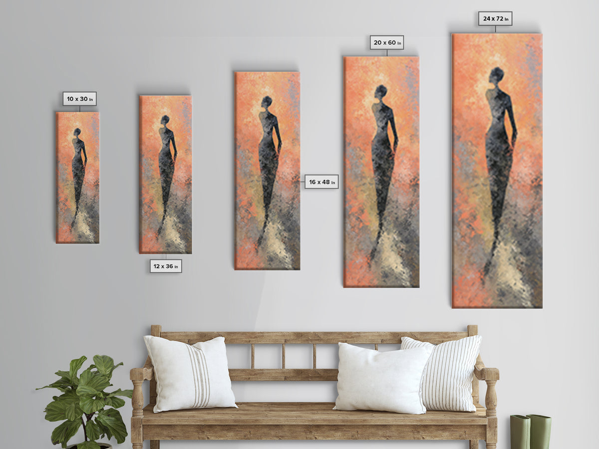 Abstract Human Figure Canvas Print, Fitness Studio Art, Home Gym Wall Art, Gym Decor, Fine Art, Motion, Art Print, Room Decor, FSA-1x3-86