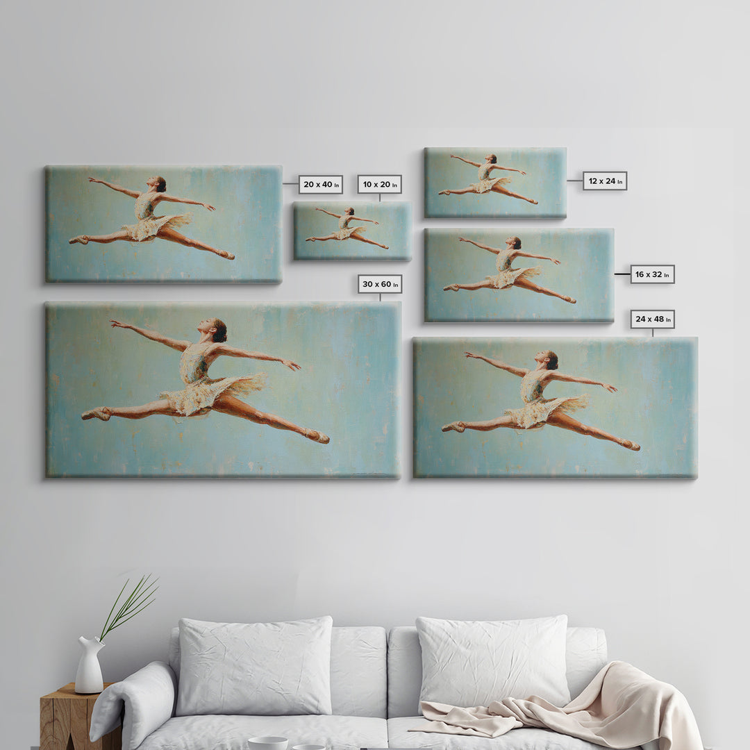 Dancer Leap with Painterly Energy Canvas Print, Fitness Studio Art, Metal Wall Art, Gym Decor, Fine Art, Motion, Home Gym Decor, FSA-2x1-31