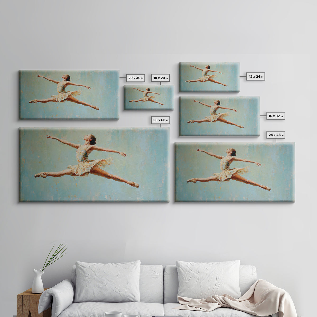 Dancer Leap with Painterly Energy Canvas Print, Fitness Studio Art, Metal Wall Art, Gym Decor, Fine Art, Motion, Home Gym Decor, FSA-2x1-31