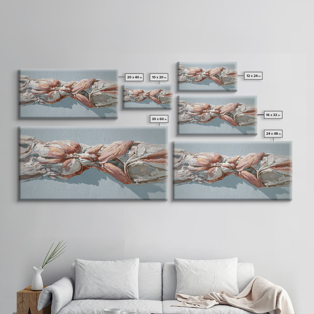 Anatomical Muscle Study Canvas Print, Fitness Studio Art, Art Print, Gym Decor, Oil Painting, Motion, Motivational Poster, FSA-2x1-53