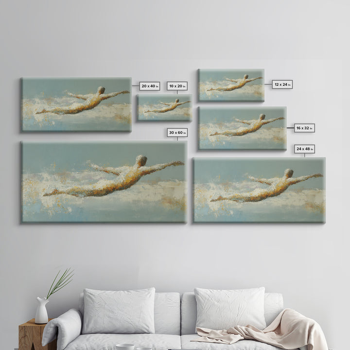 Abstract Human Figure Canvas Print, Fitness Studio Art, Luxury Decor, Gym Decor, Motion, Modern Wall Art, Motivational Poster, FSA-2x1-94