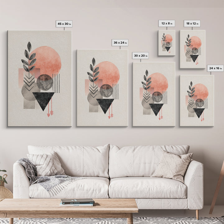 Minimal Motivational Symbol Using Arrows and Shapes Canvas Print, Fitness Studio Art, Fine Art Print, Gym Decor, Motion, FSA-2x3-45