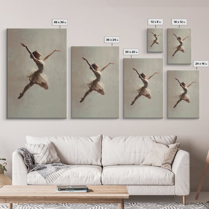 Dancer Leap with Painterly Energy Canvas Print, Fitness Studio Art, Home Gym Wall Art, Gym Decor, Fine Art, Motion, Art Print, FSA-2x3-67