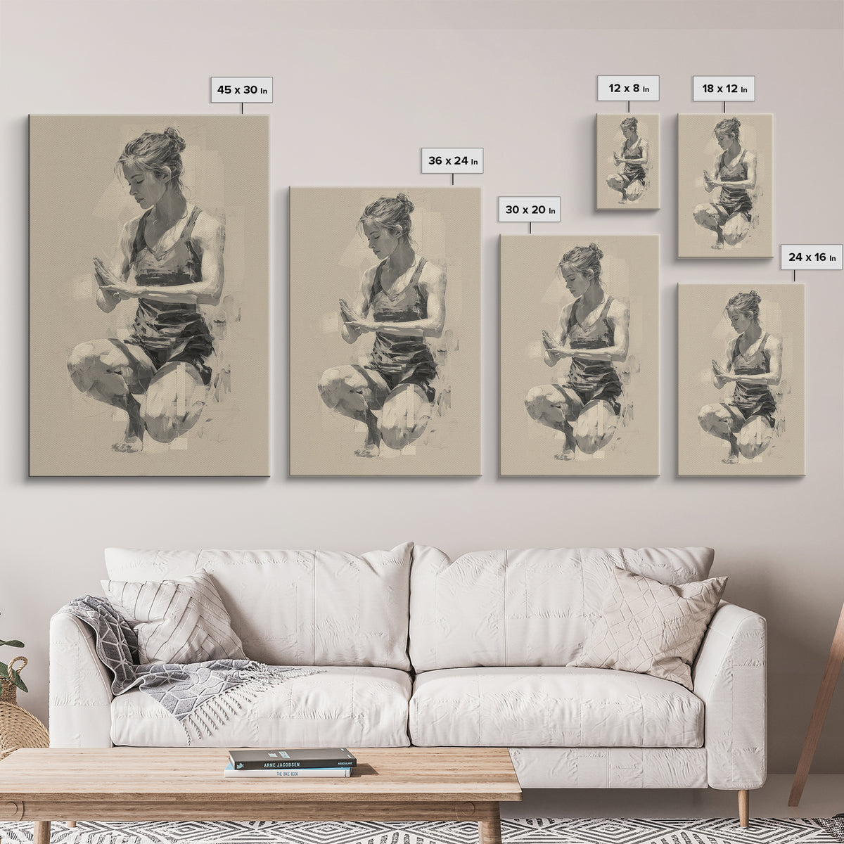 Sprinter Start Position Canvas Print, Fitness Studio Art, Statement Artwork, Gym Decor, Fine Art, Motion, Large Wall Art, FSA-2x3-70