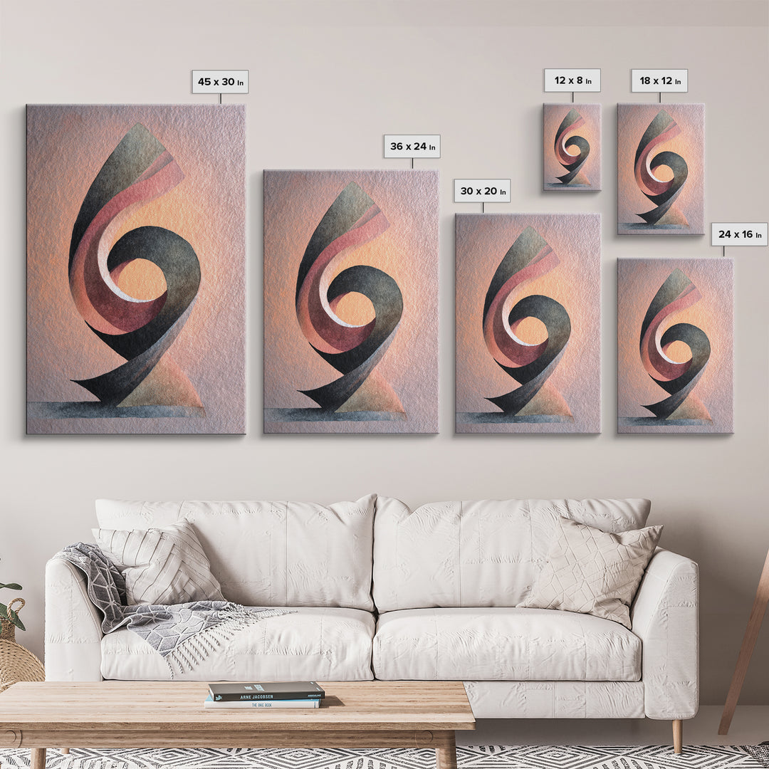 Gymnast Ribbon Forming a Spiral Composition Canvas Print, Fitness Studio Art, Pelvic Floor Art, Gym Decor, Fine Art, Motion, FSA-2x3-79