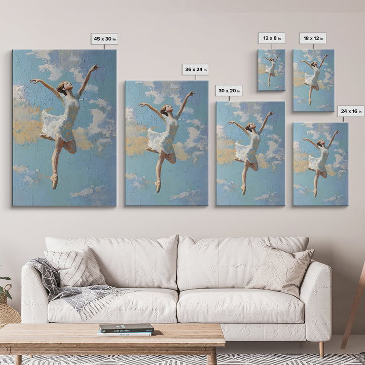Dancer Leap with Painterly Energy Canvas Print, Fitness Studio Art, Luxury Decor, Gym Decor, Fine Art, Motion, Modern Wall Art, FSA-2x3-91