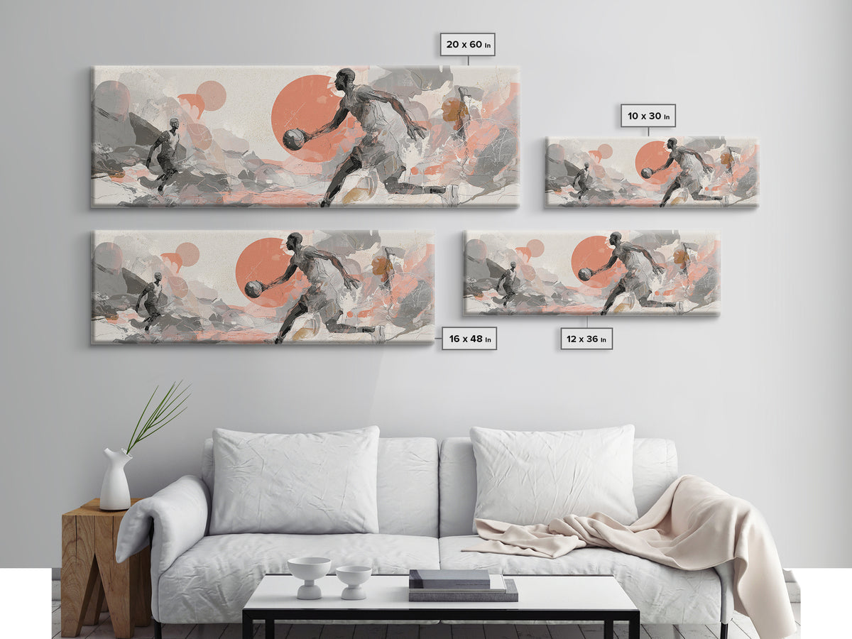 Basketball Player in Explosive Motion Canvas Print, Fitness Studio Art, Minimalist Decor, Gym Decor, Fine Art, Motion, FSA-3x1-38