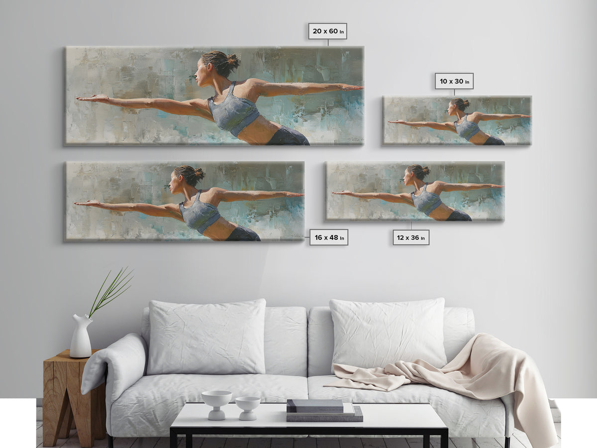 Female Athlete Stretching Canvas Print, Fitness Studio Art, Art Print, Gym Decor, Fine Art, Motion, Motivational Poster, FSA-3x1-43