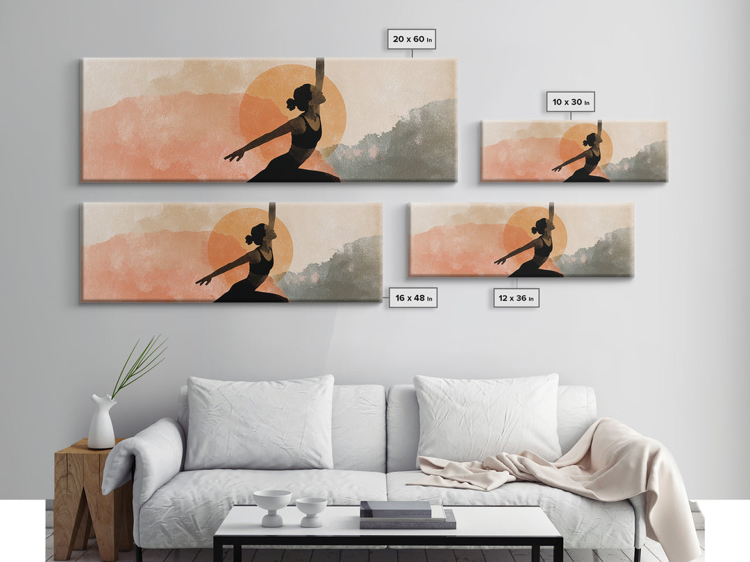 Female Athlete Stretching Framed Canvas Print, Fitness Studio Art, Wall Art, Gym Decor, Abstract Art, Motion, Motivation Poster, FSA-3x1-67