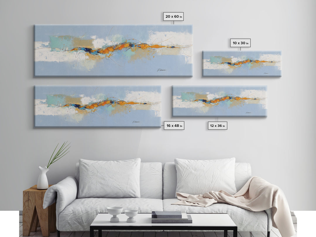 Abstract Heartbeat Line Through Color Fields Canvas Print, Fitness Studio Art, Motivational Poster, Gym Decor, Motion, FSA-3x1-81