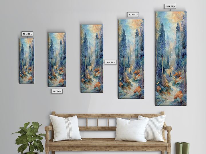 Princess Silhouette with Moonlit Garden Flowers Canvas Print, Fairy Tale Art, Home Decor, Living Room Decor, Storybook, FTA-1x3-16