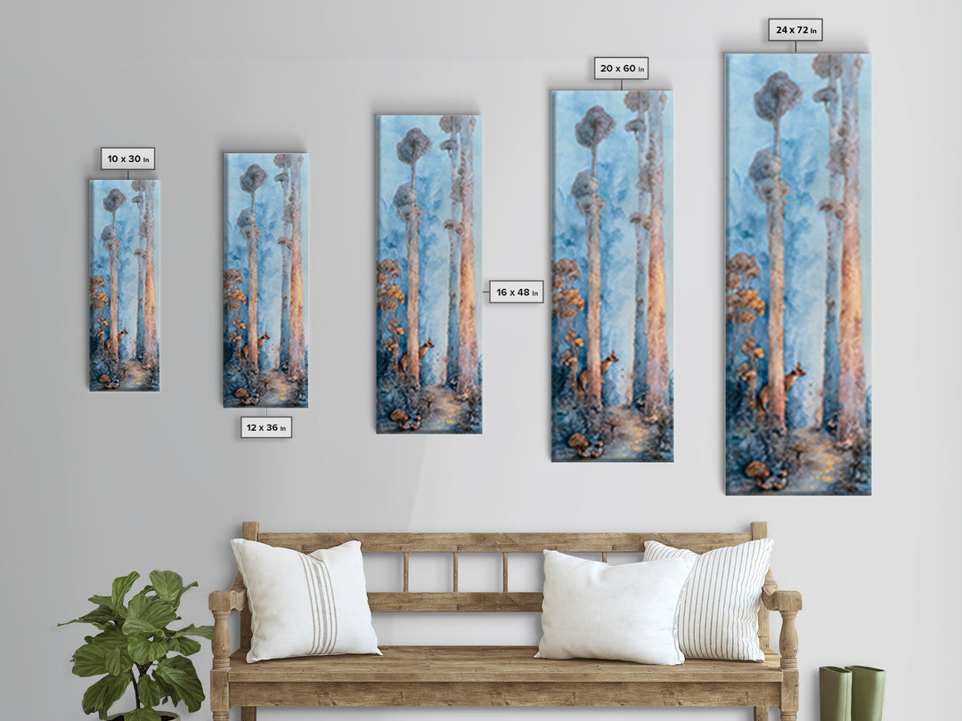 Unicorn in a Moonlit Meadow Framed Canvas Print, Fairy Tale Art, Modern Decor, Living Room Decor, Fine Art, Storybook, FTA-1x3-46