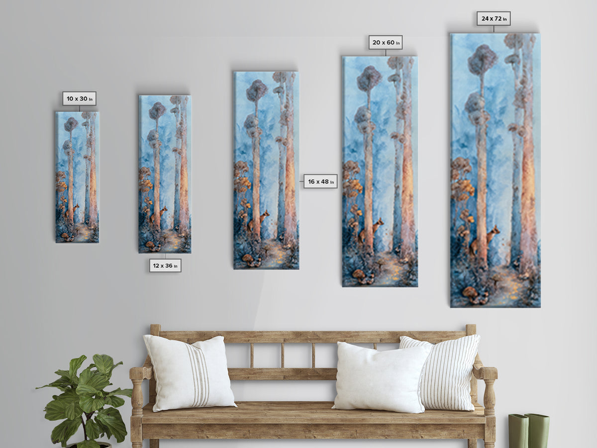 Unicorn in a Moonlit Meadow Framed Canvas Print, Fairy Tale Art, Modern Decor, Living Room Decor, Fine Art, Storybook, FTA-1x3-46